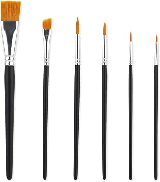 Dimeho Face Paint Brush Set, 6 Pcs Professional Artist Brush for Body Face Painting Body Art Makeup Kit for Acrylic Painting Oil Gouache Watercolor Halloween Cosplay Party Makeup Kit