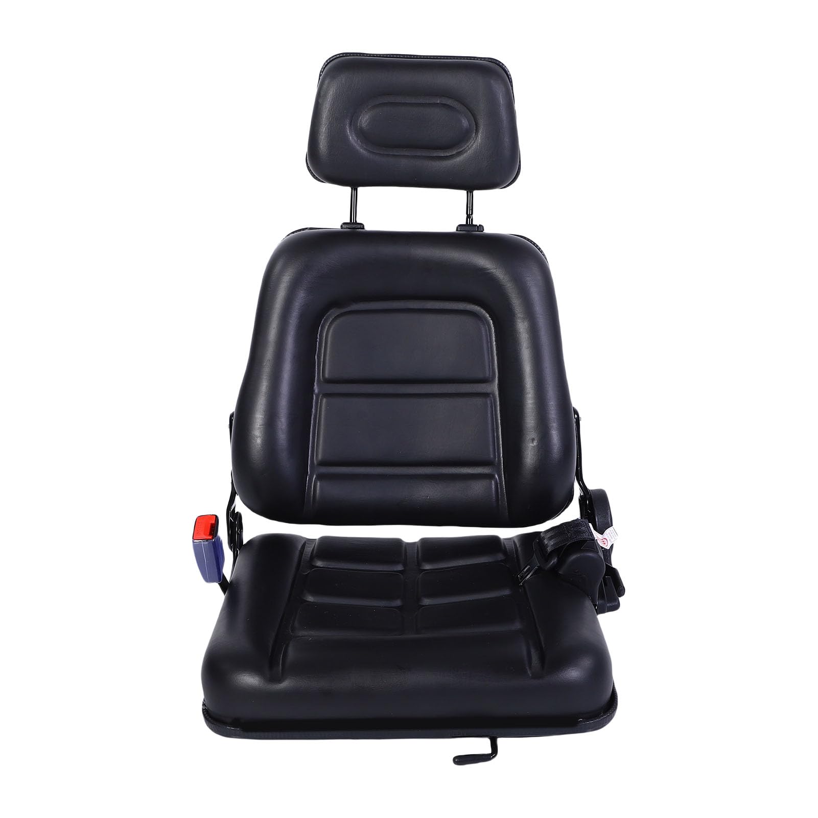 Jeffergarden Sedile per Trattore Universale Sedile per Carrello Elevatore in Pelle PVC con Schienale Regolabile Binario di Scorrimento da 30 a 180 Gradi 3,15 Pollici per Tosaerba Skid Loader Terna