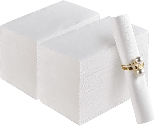 Miniatura 1 de Paquete de 200 servilletas de papel desechables de 3 capas de alta calidad, desechables, suaves, absorbentes, servilletas de fiesta, servilletas de