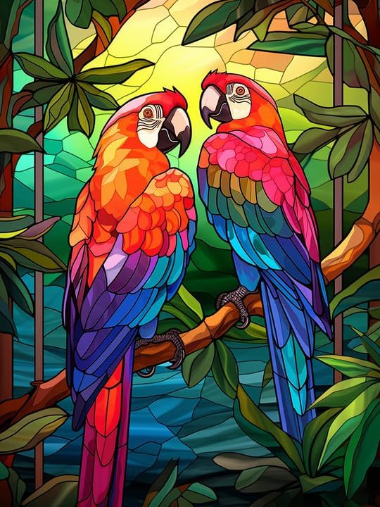 Wergund - Pintura de diamantes de loro, kits de pintura de diamantes para pájaros adultos, bordado de diamantes de imitación de cristal de taladro