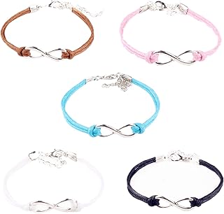 5 Pezzi Braccialetti Fatti a Mano Infinity Love Braccialetti da Polso Fatti a Mano per Amici di Famiglia Regalo di Famiglia