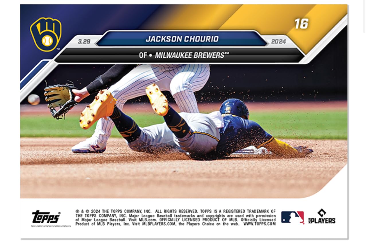 Amazon.com: 2024 Topps Now Jackson Chourio RC #16- Rookie Collects 