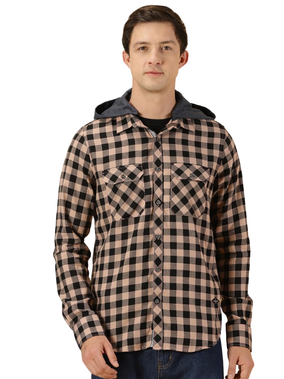 thomas scott Men's | Solid | Full Sleeve | Slim Fit | 100% Cotton | Hooded | Double Pocket | Casual Shirt-picture-36