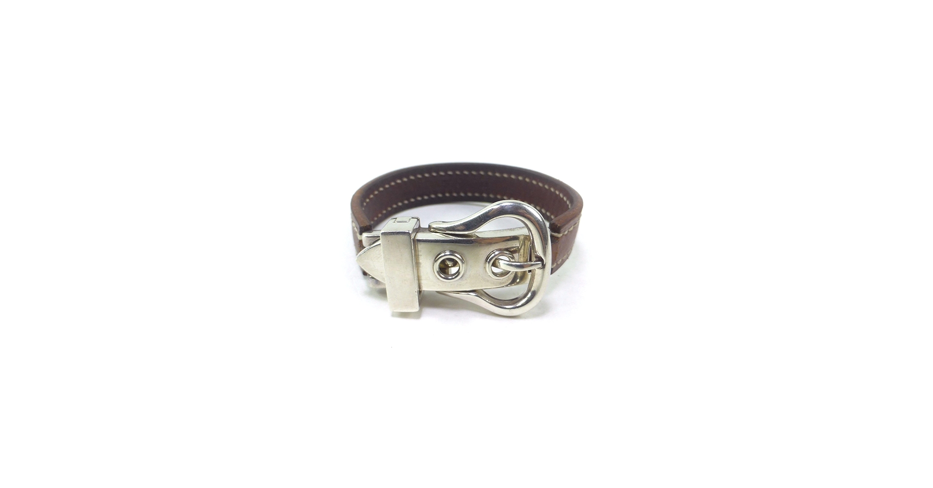 Hermès ブックルセリエ Ag925 × レザー ブレスレット HERMES エルメス （HERMES） ブックルセリエ S レザーベルト