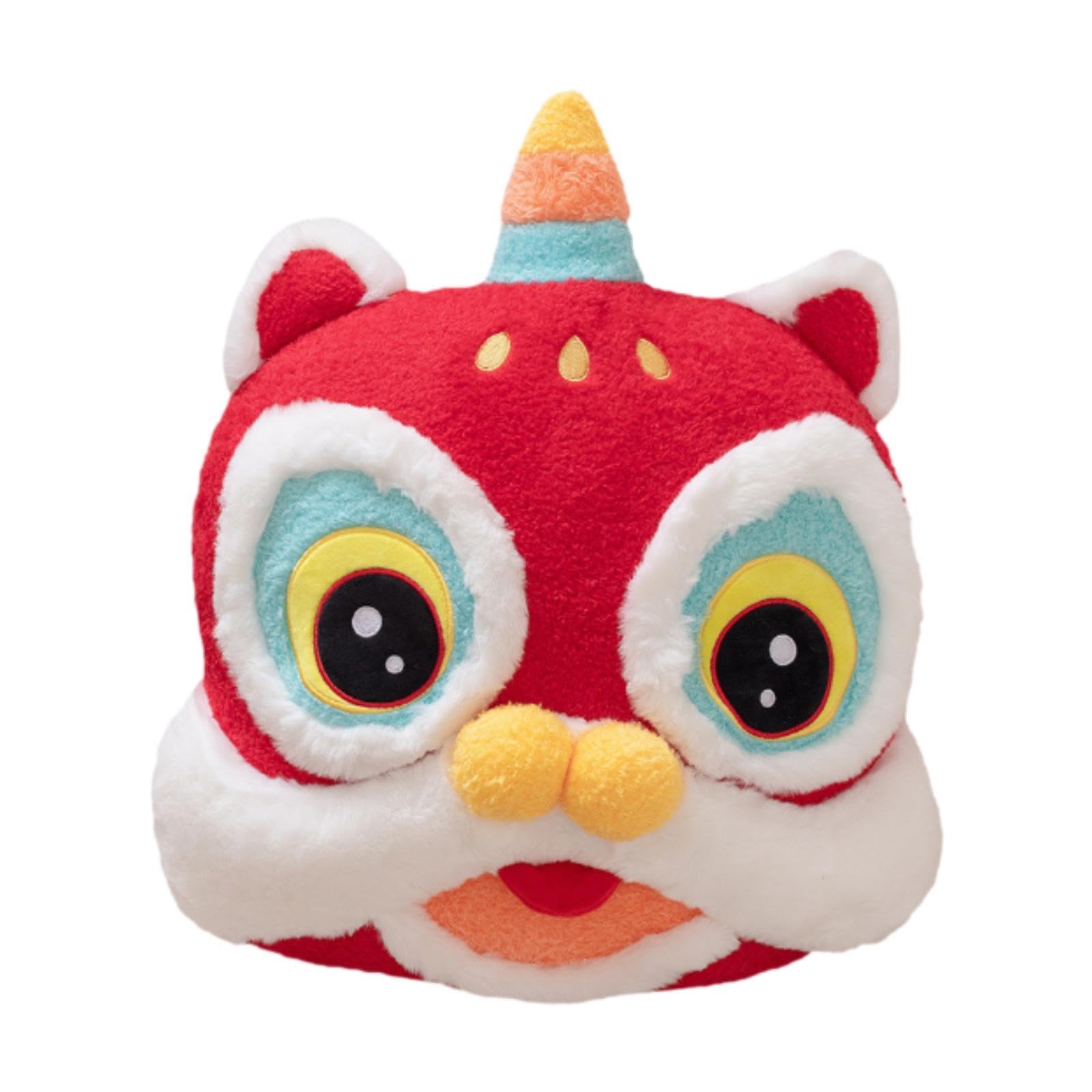 CALANDIS™ Lunar Year Decoration Blessing Souvenir Lovely Decor Chinese New Year Pillow Red Lion Head | Pillows | Home Dacor-image-18