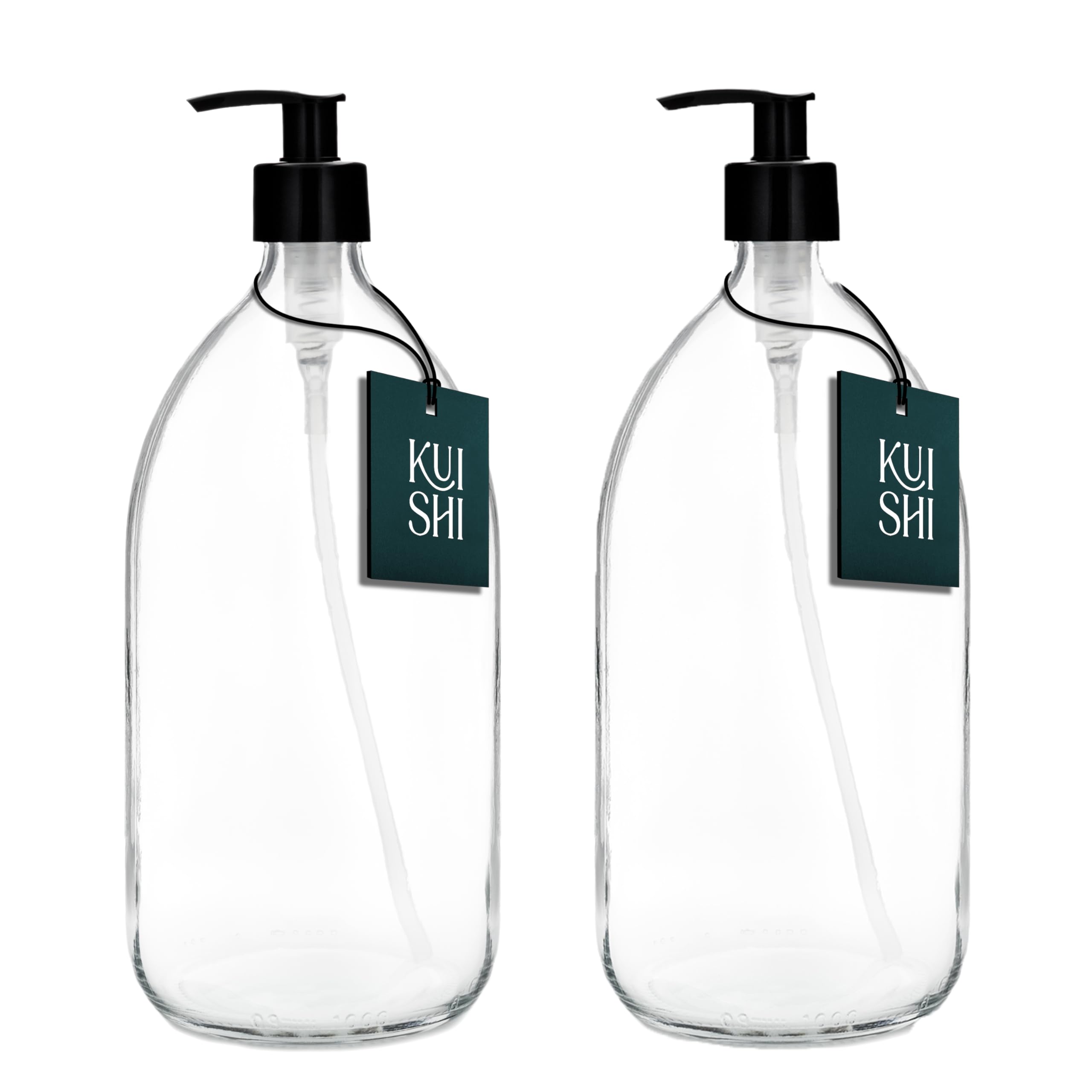 Fini le plastique jetable avec ce lot de flacons en verre transparent de 1000ml pour shampoing