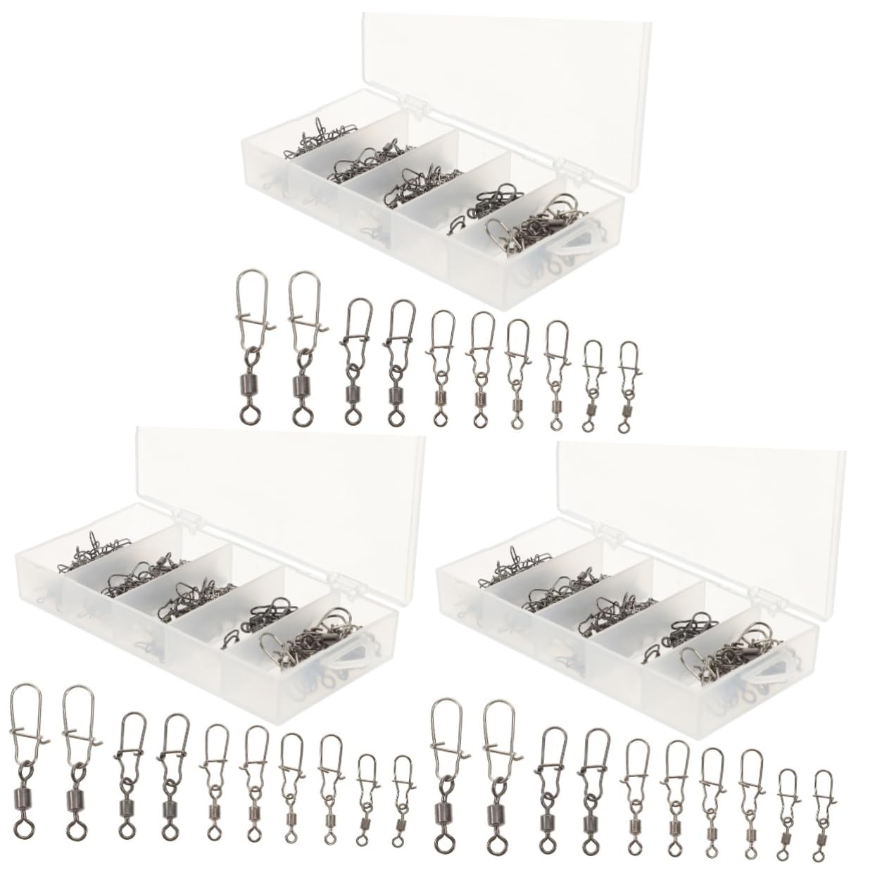 BESTonZON Set de Émerillons Inoxydable pour Connecteurs Pivotants Résistants pour Techniques de Variées