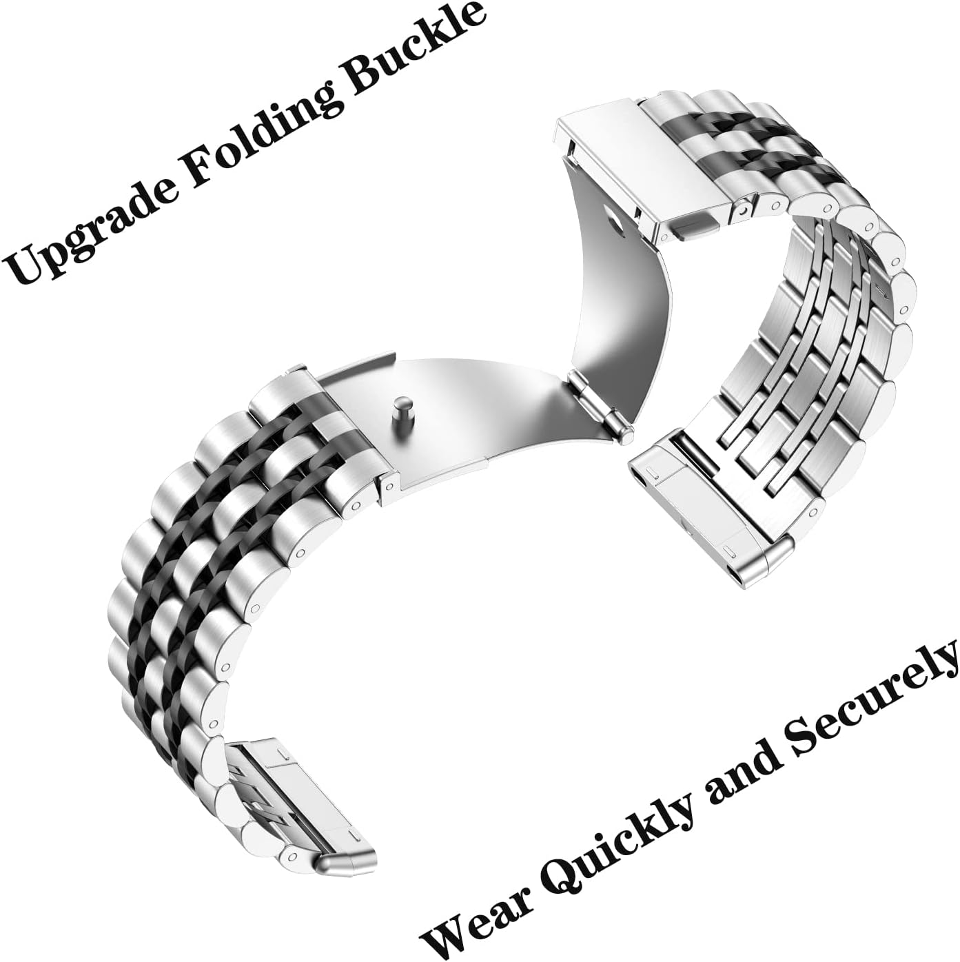ZPJPPLX for Fitbit Versa 4/Sense 2 Metal Bands for Men Women,Compitaple with Fitbit Versa 3/Sense Stainless Steel Watch Band image 5