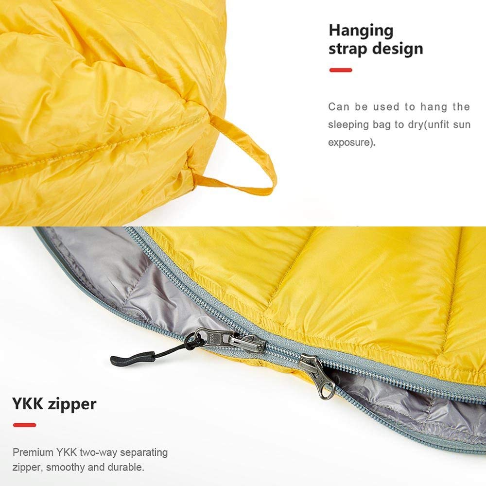 Sac de Couchage en Duvet/Intérieur/Extérieur/Hiver Portable Goose Down Sac de Couchage Simple/de Voyage,Yellow