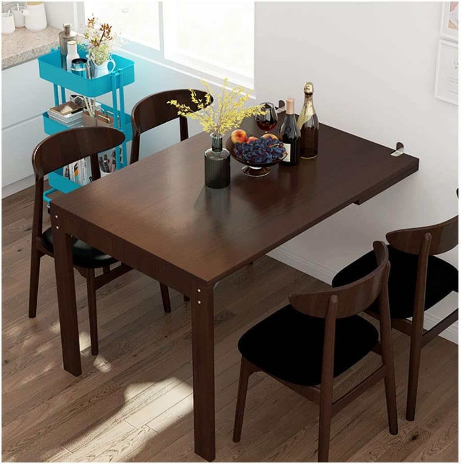 Folding Table, Wood Wall Mounted Table, Folding on The Wall