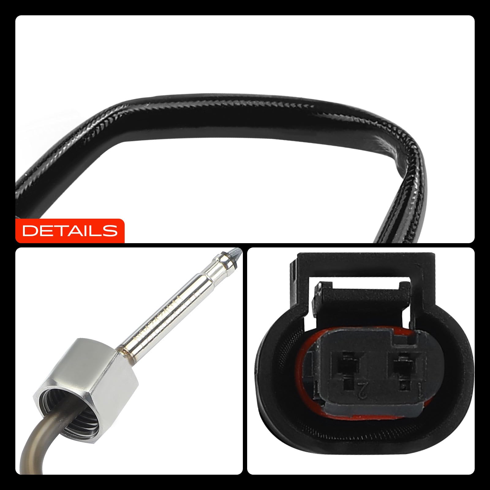 Frankberg Sensor de temperatura de los gases de escape antes del filtro de partículas de hollín 2 Polos Compatible con Clase E W211 E280 E320 2005-2008 Clase S V221 W221 S320 S350 2005-2013 0081533028