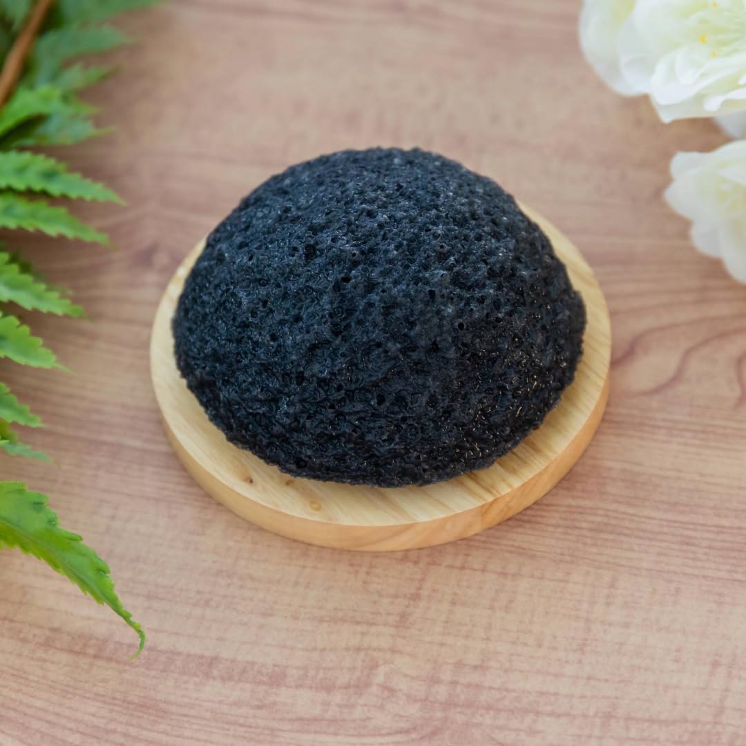 Esponjas faciales naturales Konjac, paquete de 3, carbón Binchotan, Sakura y Konjac blanco, lavado y limpieza suave de la cara, cuidado de la piel, fabricadas en Japón