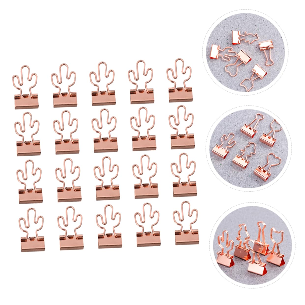 SHINEOFI 60pezzi Graffette Metallo Chic Per Ufficio e Scuola Clip Per Documenti Con Design Cactus Per Organizzare e Fatture