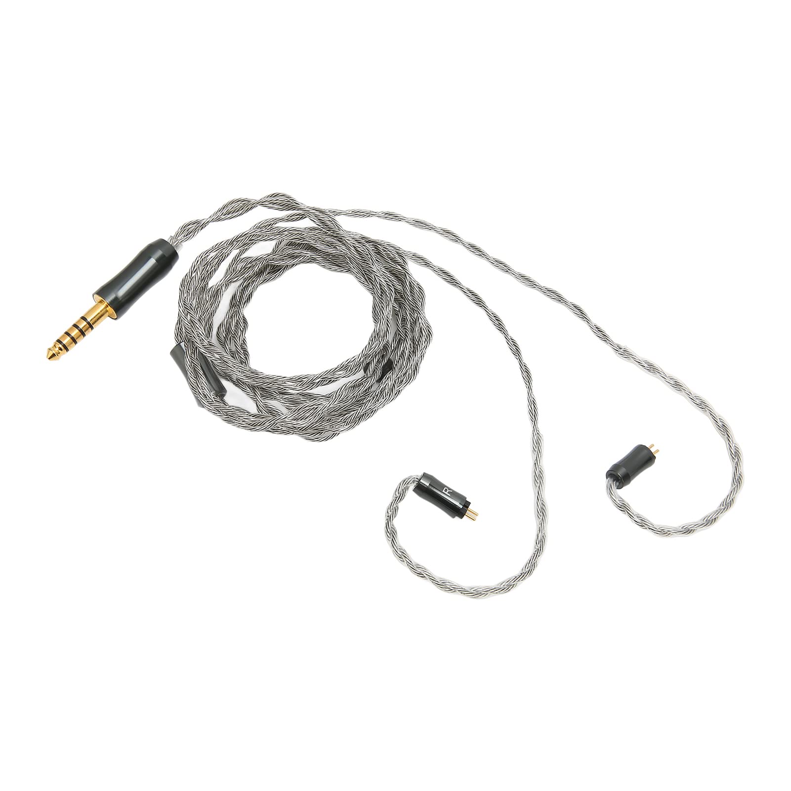 Cavo di ricambio per cuffie in rame placcato argento per un'eccellente qualità del suono, design a 4 fili, connettore da 4,0 mm, lunghezza 1,2 m