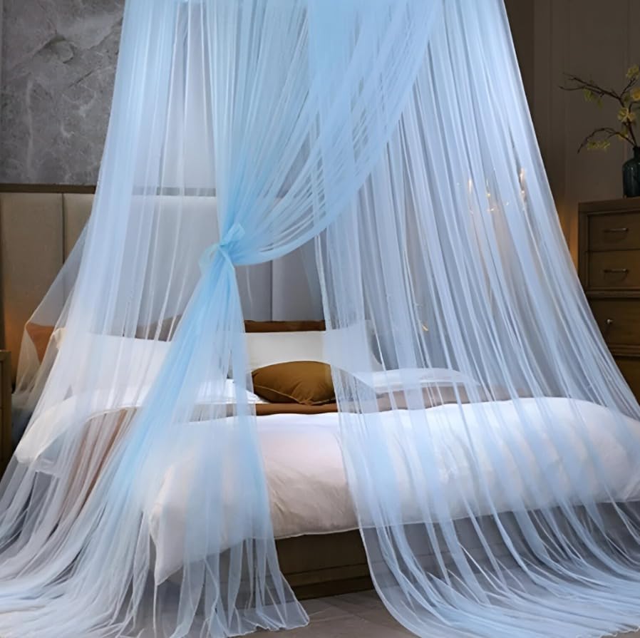Image of Special You Canopy Tent for Decoration Bedroom, Room Decoration Items for Bedroom, Unstitiched Blue Net Cloth for Decoration 5mtr, Aesthetic Room Decor, Backdrop for Decoration, Canopy Bed Curtains