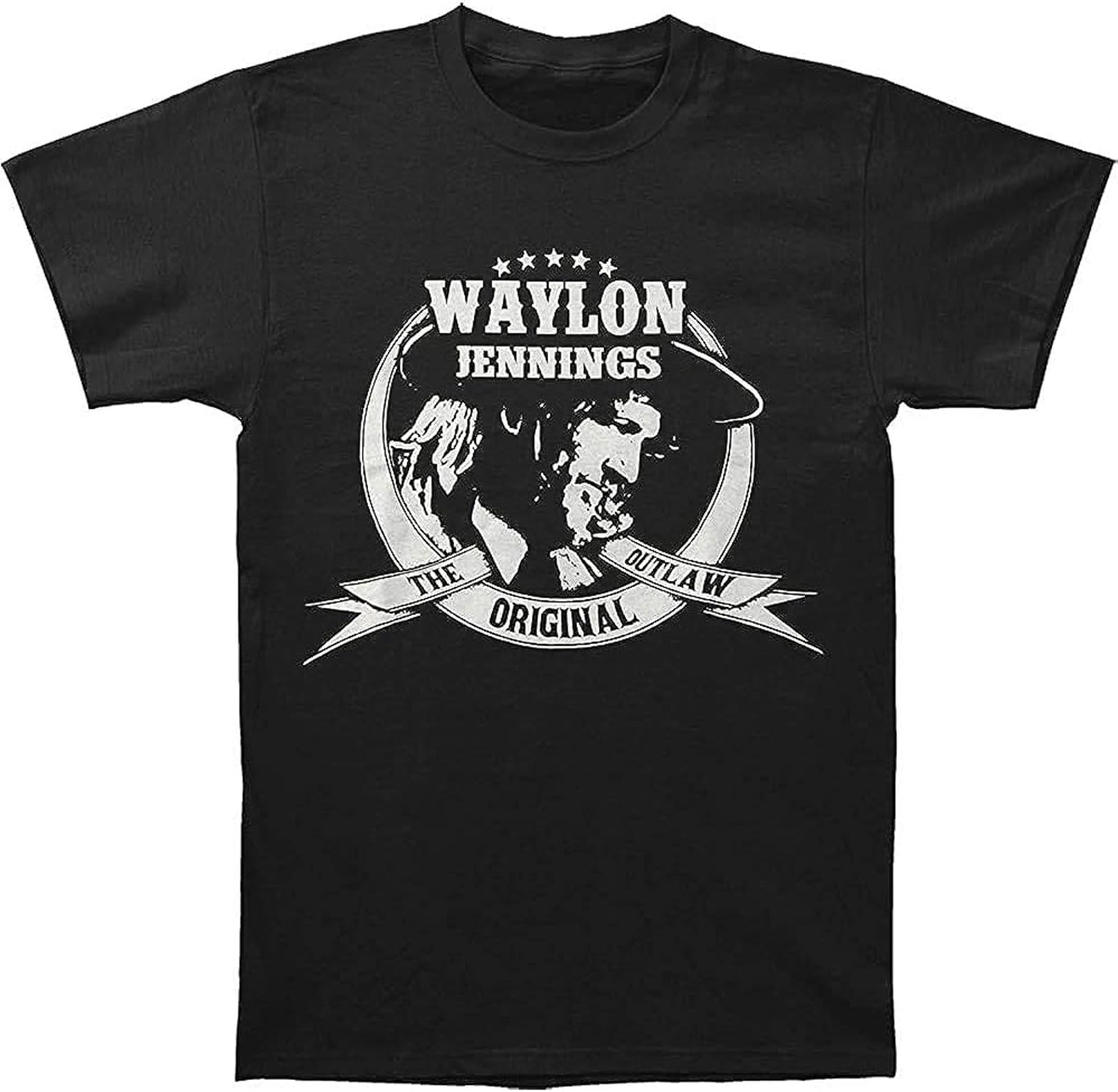 Keyru Waylon Jennings - Mens Outlaw T-Shirt Black M
