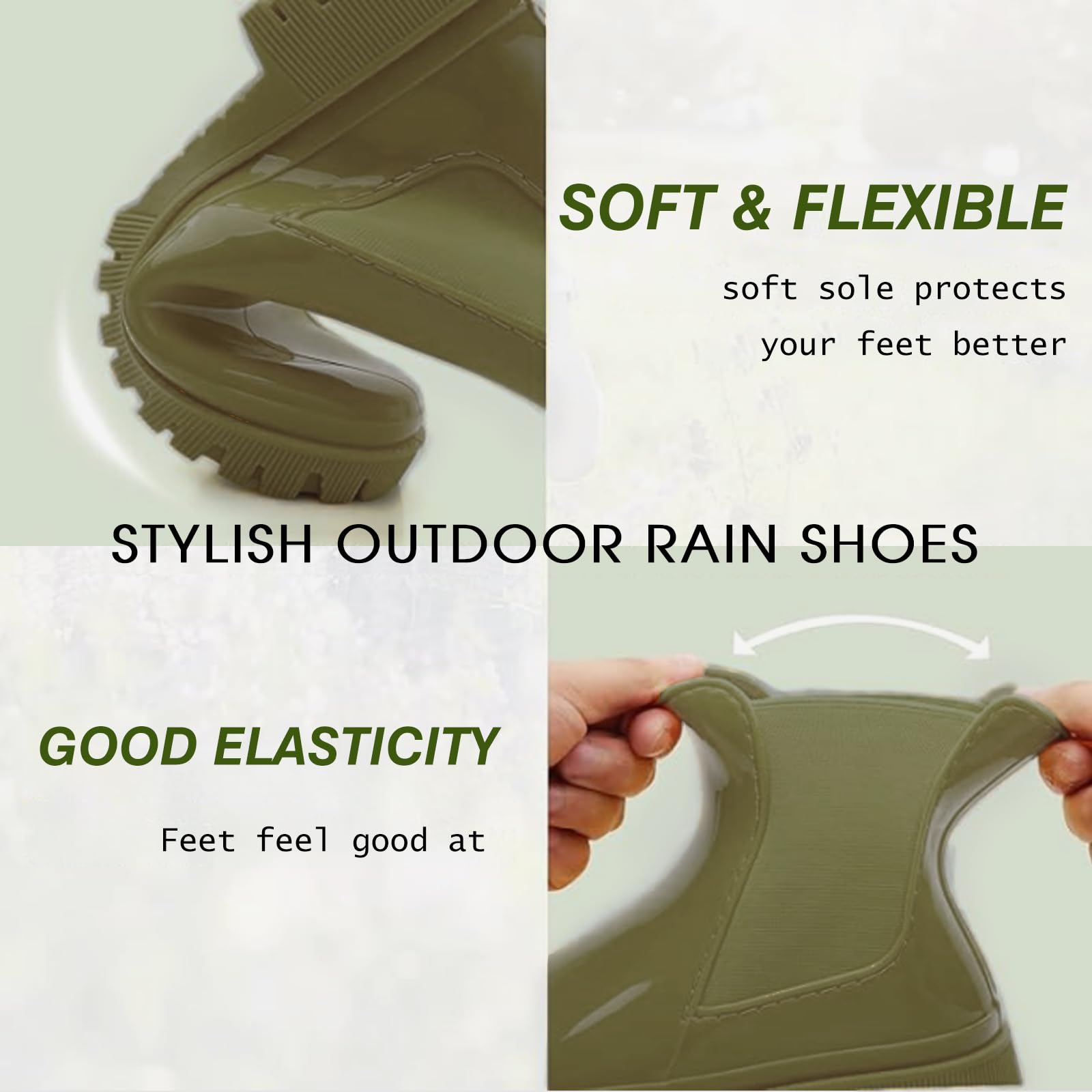 AONEGOLD Stivali Pioggia Donna Impermeabile Antiscivolo Leggere Comode Stivali Gomma Moda Pioggia per Esterni Giardinaggio Boots