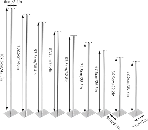Miniatura 3 de DIY 9 candelabros de piso candelabros centro de mesa para juego de velas de té decoración de boda, portavelas decorativo para sala de estar, comedor