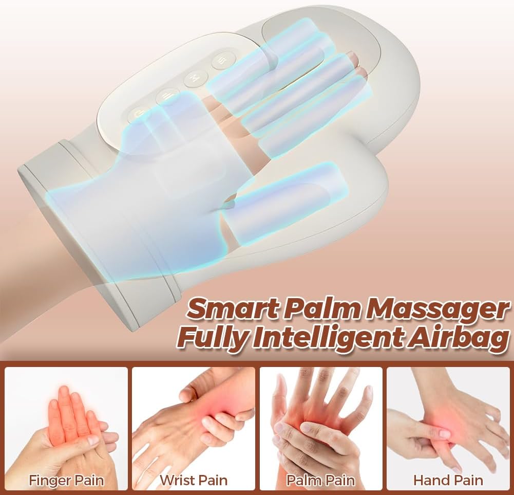 Hand Massager with Heat and Compression, Cordless Hand Massager Full-Hand and Wrist Coverage 3 Massage 3 Temperatures 5 Compression Models for Women Men Wrist Palm Finger Carpal Tunnel - Image 5