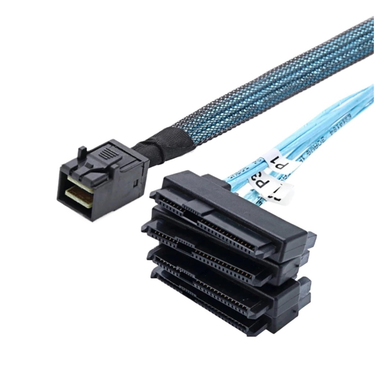 Cavo SFF-8643 a 4 SFF-8482 interno MI NI S*A*S HD a 4 SFF-8482 Connettore con 15pin Porta di Alimentazione Hard Drive Splitter (50cm)