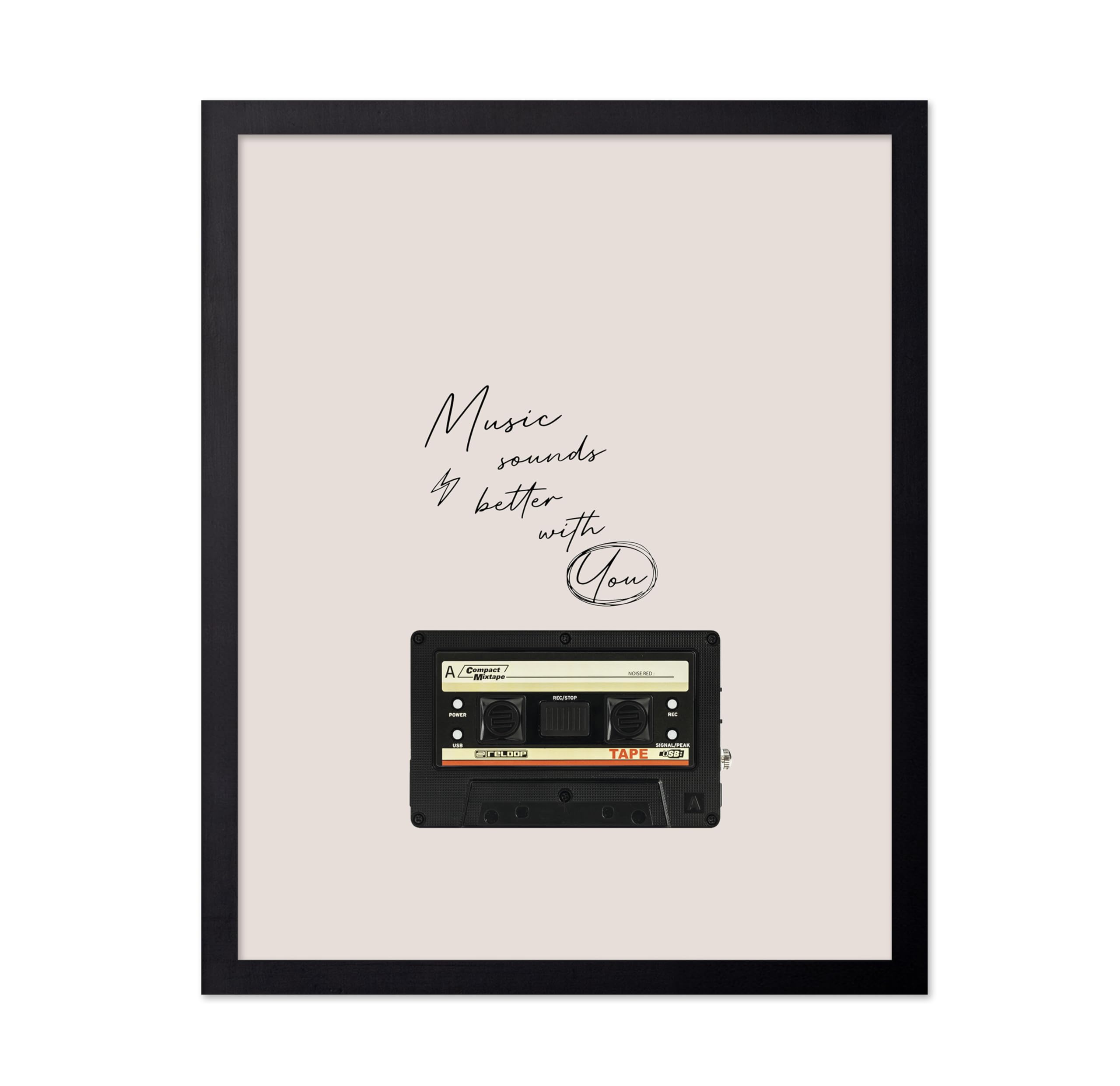 Poster Master Music 'Sounds Better With You' Poster - Retro Cassette Tape Print - Music Art - Preppy Design - Positive Quotes - Trendy Decor - Great
