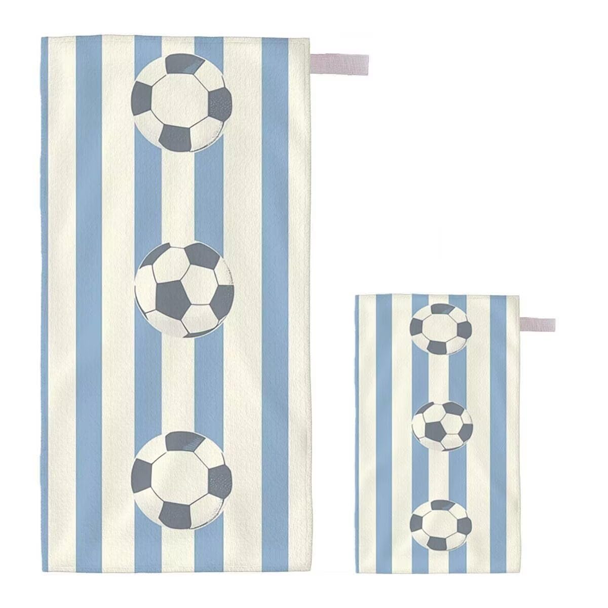 Telo Mare XXL 100x200cm/35x70cm, 2 Set Telo Mare Microfibra Calcio Asciugamano Palestra Uomo, Antisabbia, Leggero, Asciugatura Rapida, Teli da Spiaggia Grandi Accessori per Camping Natation Yoga A-99