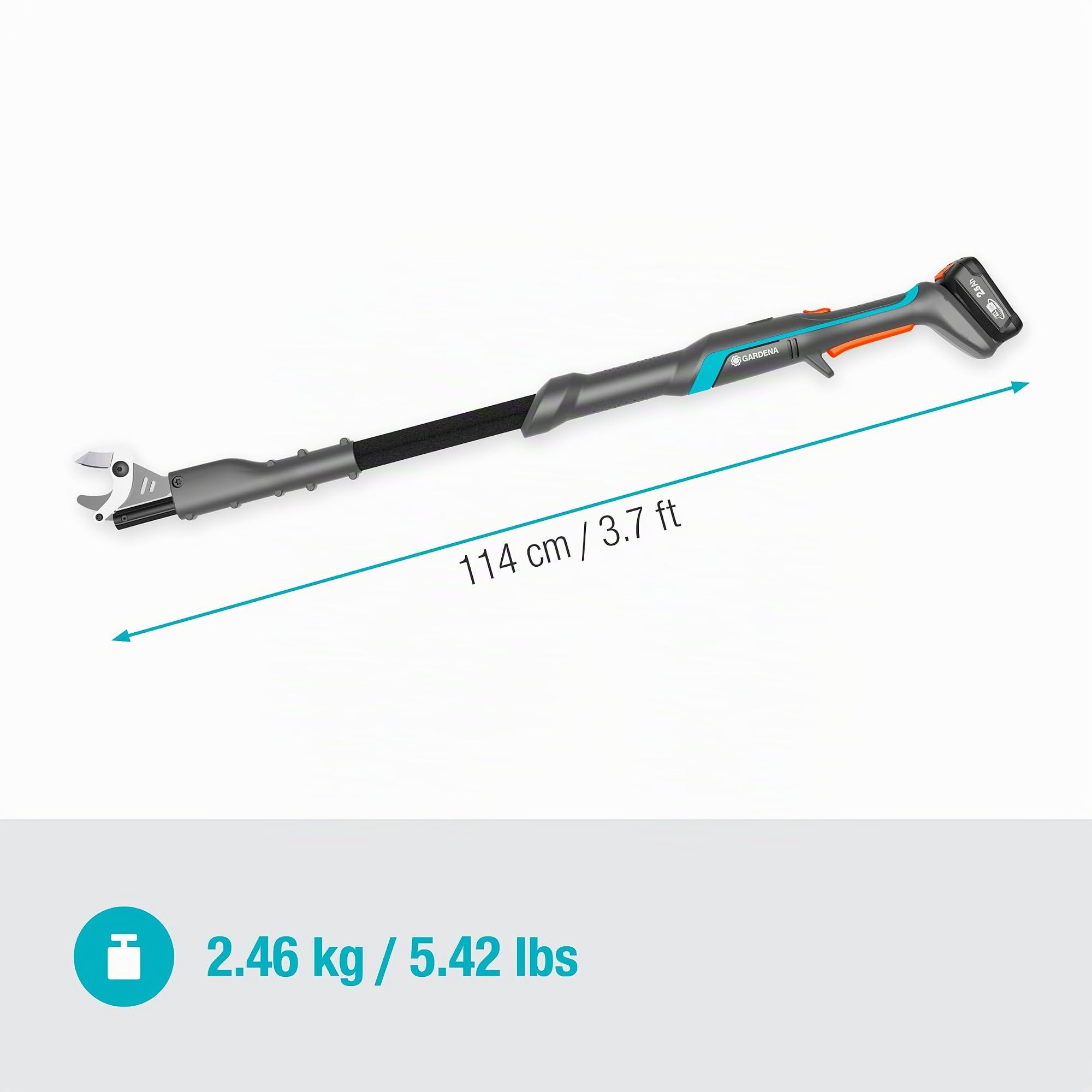 Gardena Set de cortarramas de batería EasyCut 110/18V P4A Set Listo para Usar: Corte sin Esfuerzo, hasta 2,5 m de Alcance, Ligero, Cuchillas de Acero, Sin Cable (14772-20)