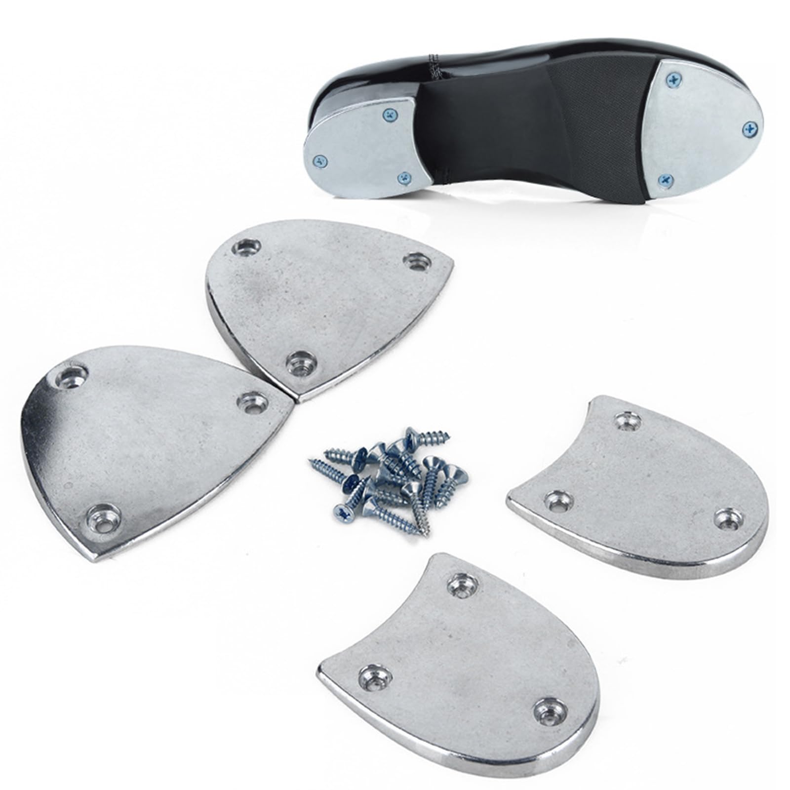 1 Paar Absatzplatten aus Metall, Sohlenschutz, Pads, Schutz, Gewindebohrer, Tipps, Reparaturset mit Schraubnägeln für Schuhstiefel, Stepptanz Schuhzubehör aus Metall