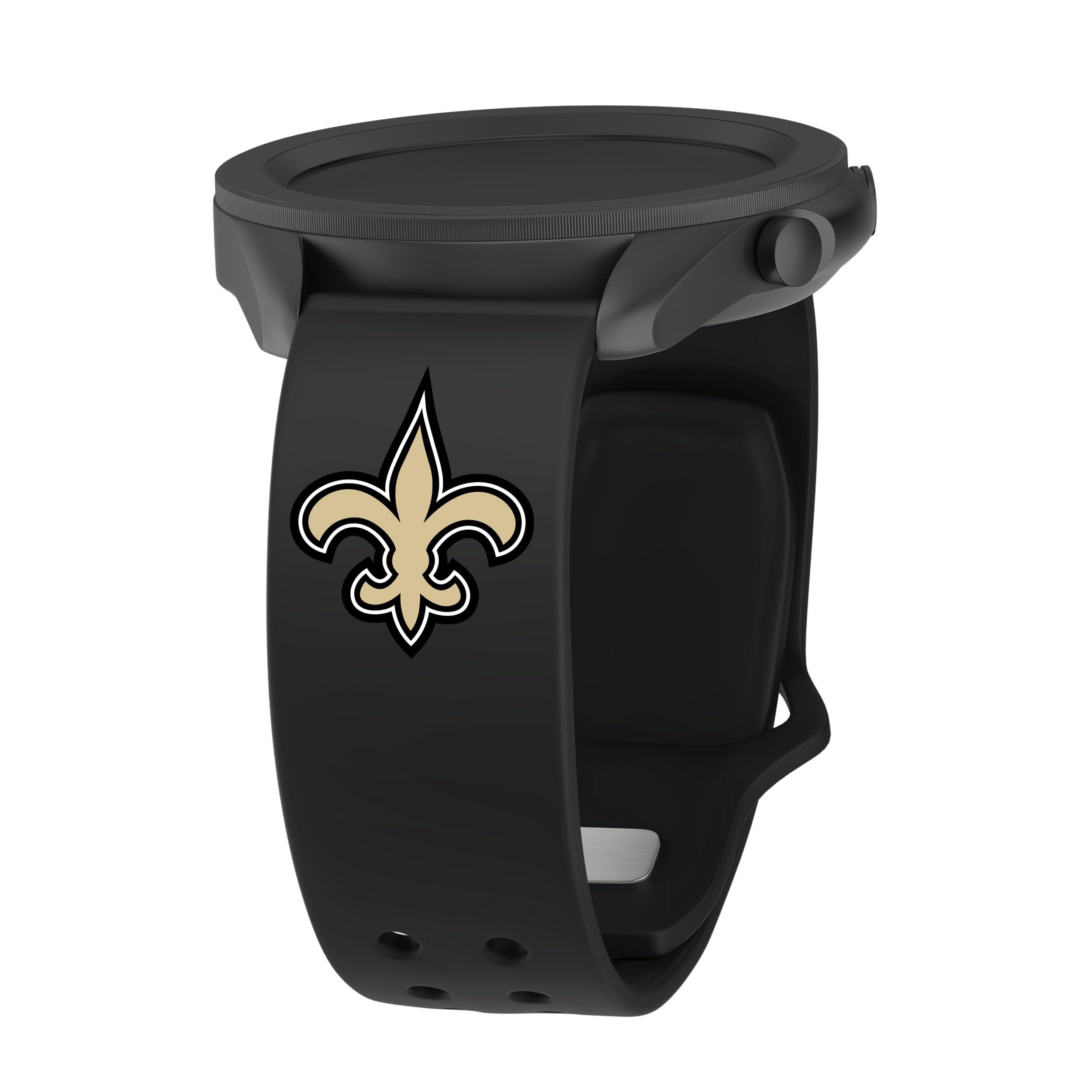 Game Time New Orleans Saints Silicone Watchband Compatible with Samsung and more (20mm Black)