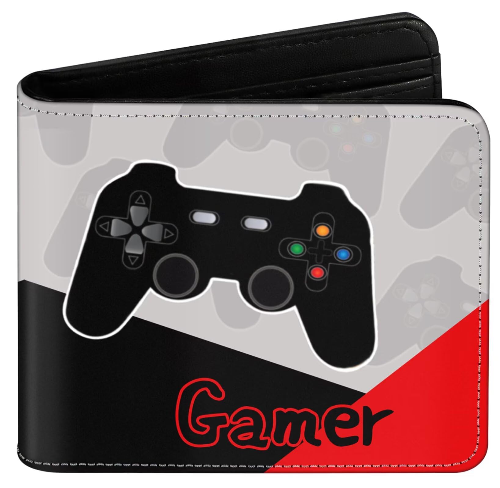 EXXBYELI Gamer Gifts for Boys Wallet Gamepad Leather Wallets Credit Id Card Cash Holder Black Rfid Blocking Zipper Cute Cool Funny Aesthetic Gaming Wallets Gifts for Gamers Men Boys Teenager