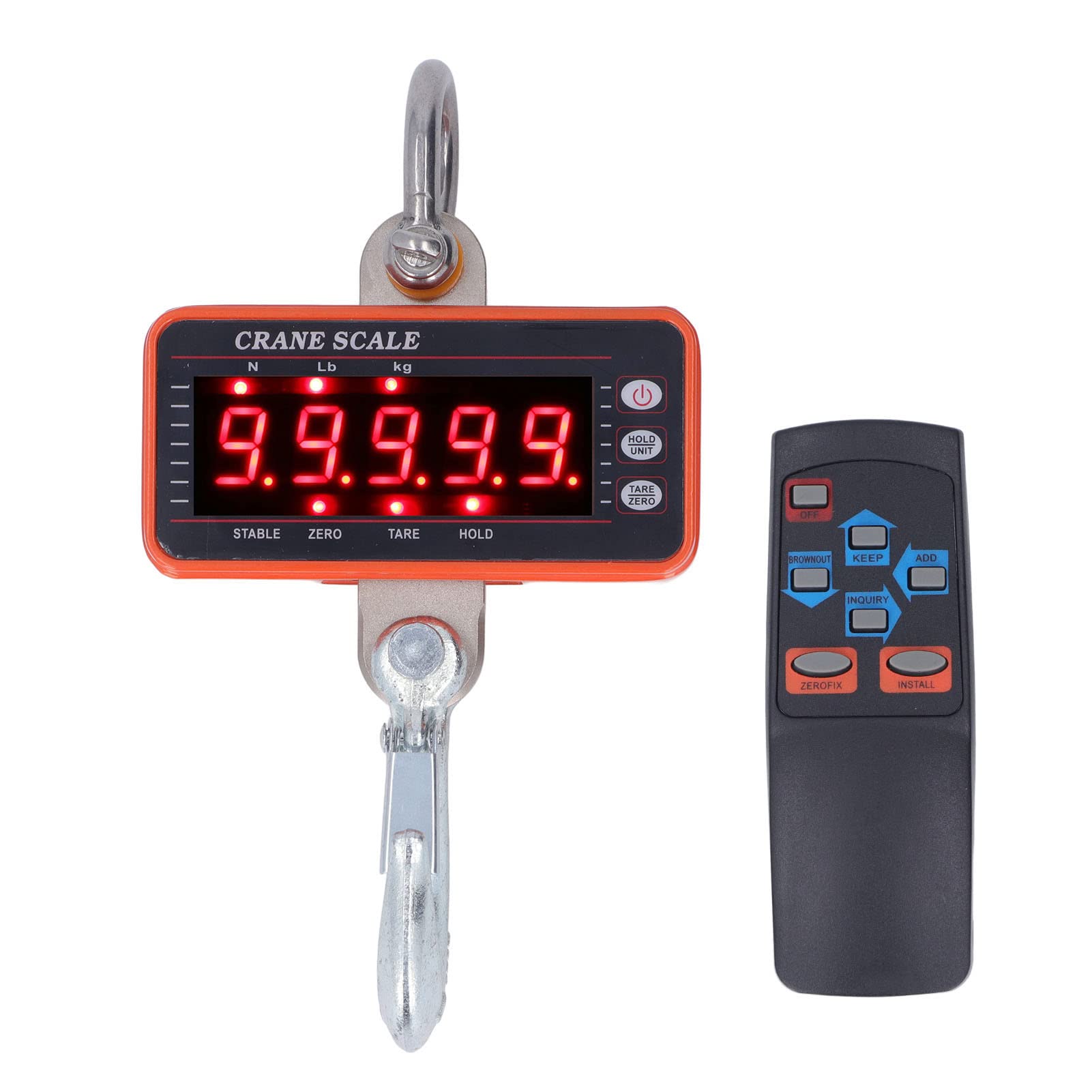 Bilancia da gru digitale, bilancia sospesa per carichi pesanti da 1500 kg / 500 g con telecomando wireless Display a LED Bilancia a gancio industriale per fabbrica di magazzini (500Kg/200g)