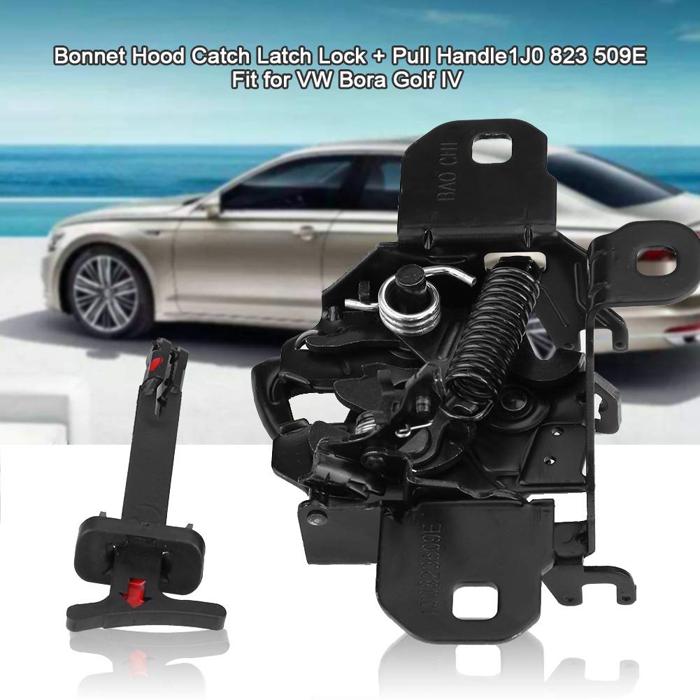 Maniglia di Sblocco Cofano Motore,Cofano Cofano Chiusura Chiusura a Scatto con Maniglione per Bora Golf IV 1J0 823 509E