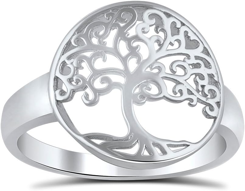 Sterling Silver Tree of Life Ring - (Size 3-14)