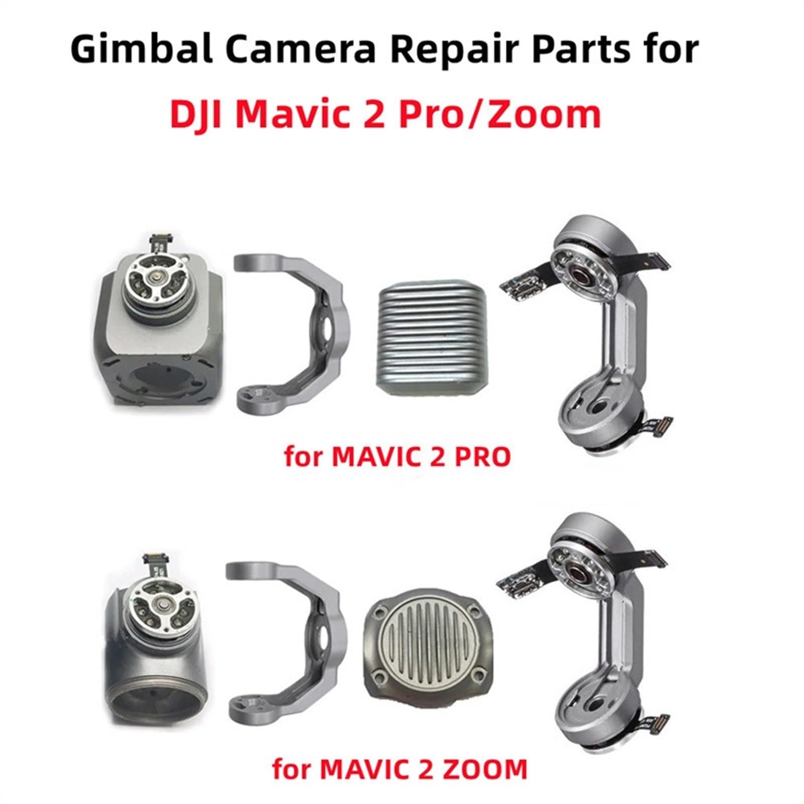 IWBR Pasuje do DJI Mavic 2 Pro/Zoom części do naprawy aparatu gimbalowego osłona ramy obiektywu rolka/odchylenie ramienia Pitch/silnik rolkowy do akcesoriów DJI (Color : 2pro roll arm)