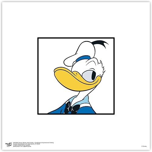 Trends International Gallery Pops Disney Mickey and Friends - Arte de pared sonriente de Donald Duck Expressions, versión sin marco, 12 x 12 pulgadas