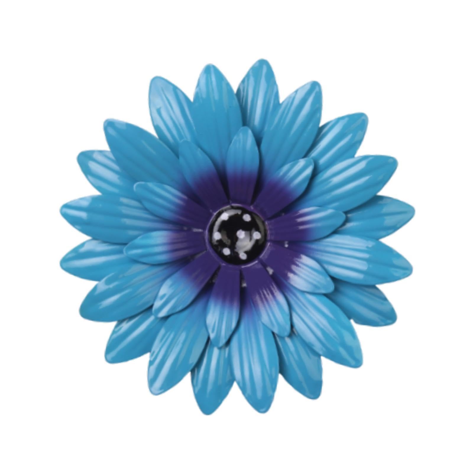 Metal Flower Wall Decor 20 cm Iron 3D Decoration for Patio Porch Living Room Blue-image-36
