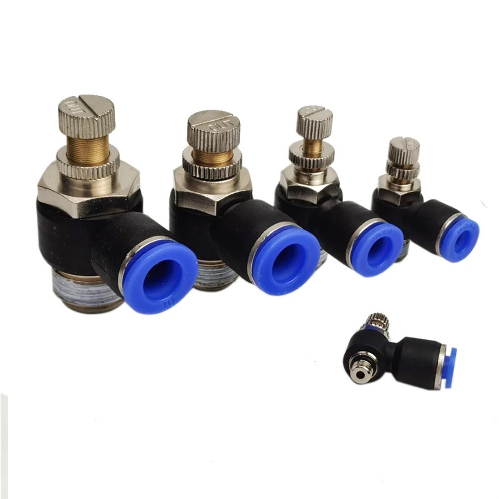 SL Type Fast Connection Pneumatic Fitting 4 6 8 10 12mm Thread M5 1/8 1/4 3/8 1/2 Inch Air Speed Regulating Throttle Valve 1Pcs(SL12-02)