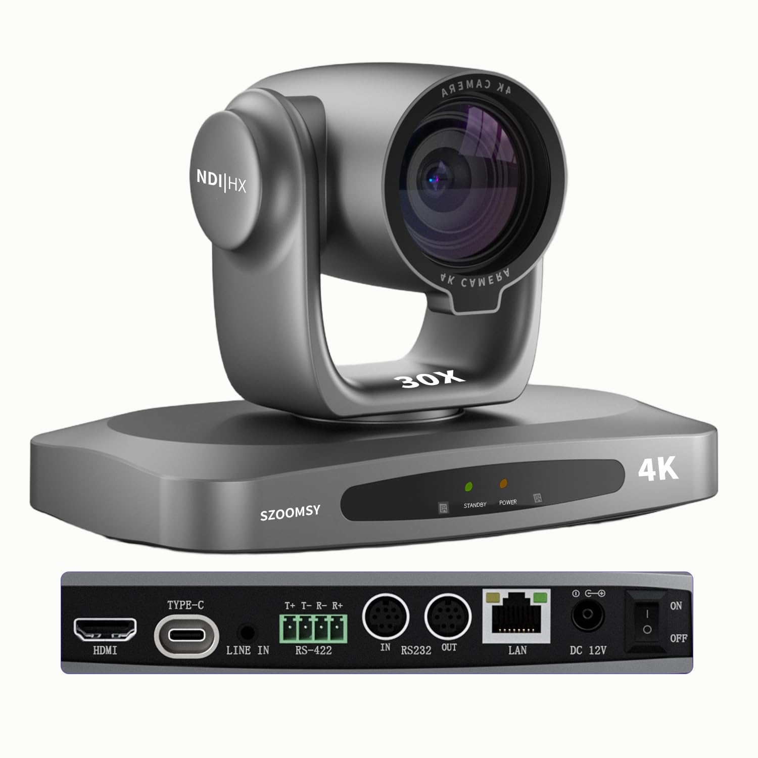 Amazon.co.jp: SZOOMSY 4K PTZ カメラ 30倍光学ズーム NDI | HX2、AI