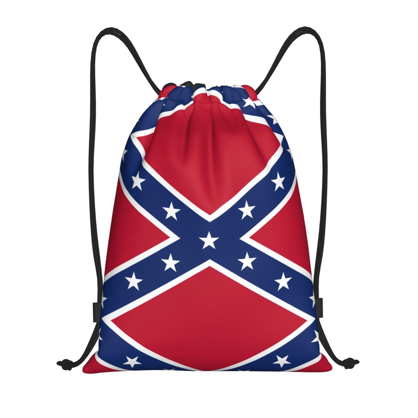 WBQLSL Confederate flag Printed Drawstring Backpack - Lightweight Storage Bag, Portable Travel Gym Bag