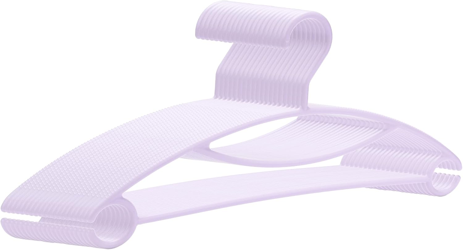 20 Pack Plastic Non-Slip Hangers, Durable Space Saving Clothes Hangers for Clothing, Closet, Coats, Pants, Blankets, and Jeans 20Pcs Light Purple