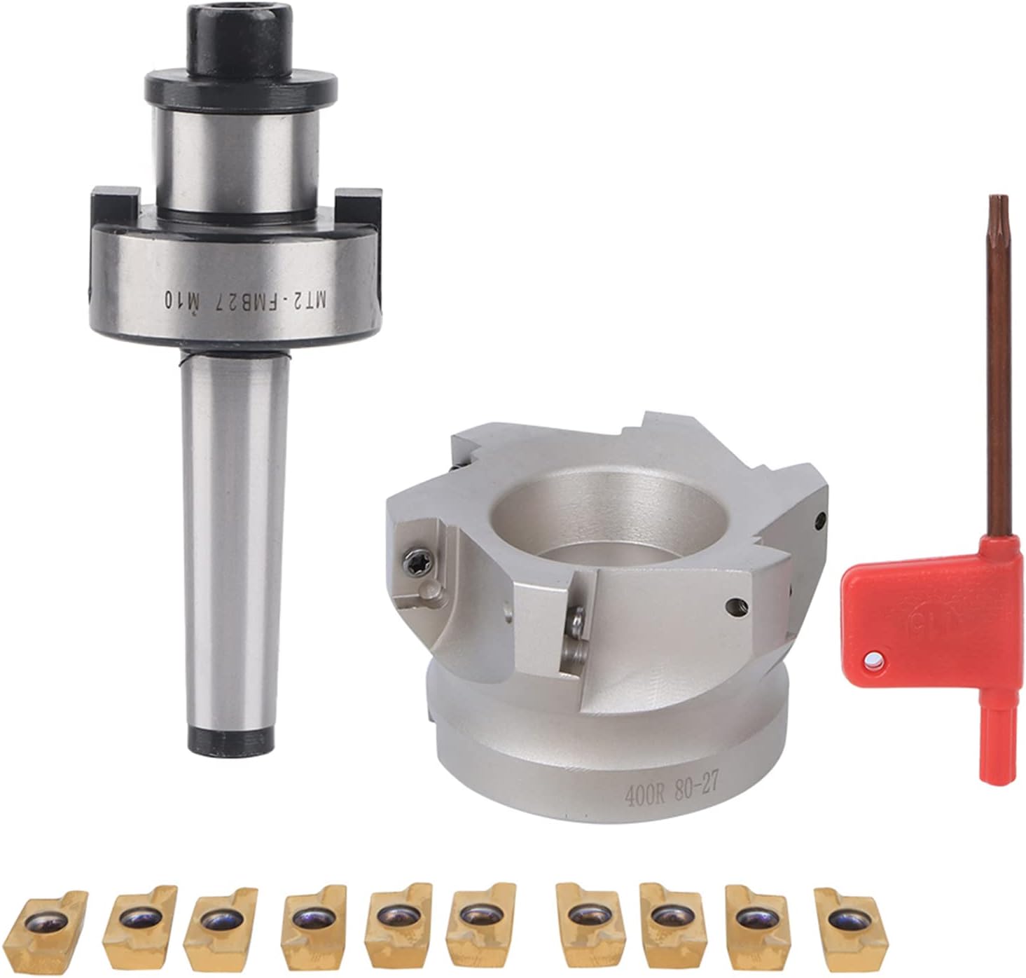 MT2-FMB27+80Cutterhead+1604APMT Indexable End Mill Set Face Mill Cutter 6 Flute CNC Milling Tool Kit for Metal Working Machinery