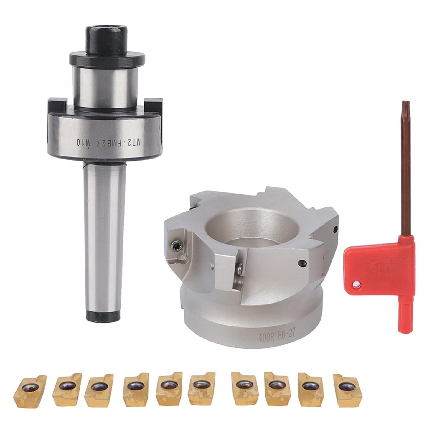 MT2 FMB27 Collet Chuck Holder 1604APMT Milling Inserts Indexable End ...