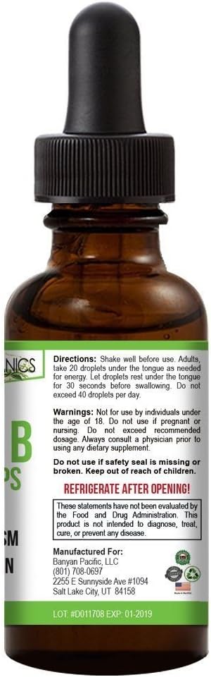 Green Organics Vitamin B Complex Liquid Drops to Support Energy, Vitality, and Immunity Health (2 Fl Oz) - Image 3