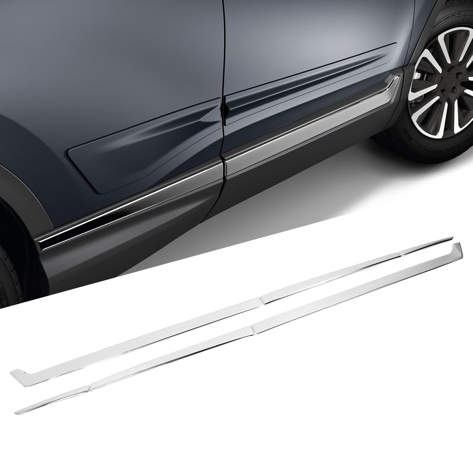 WW 6 pezzi rivestimento per portiera per carrozzeria auto adesivo in acciaio inossidabile cromato rivestimento decorativo per portiera EEE