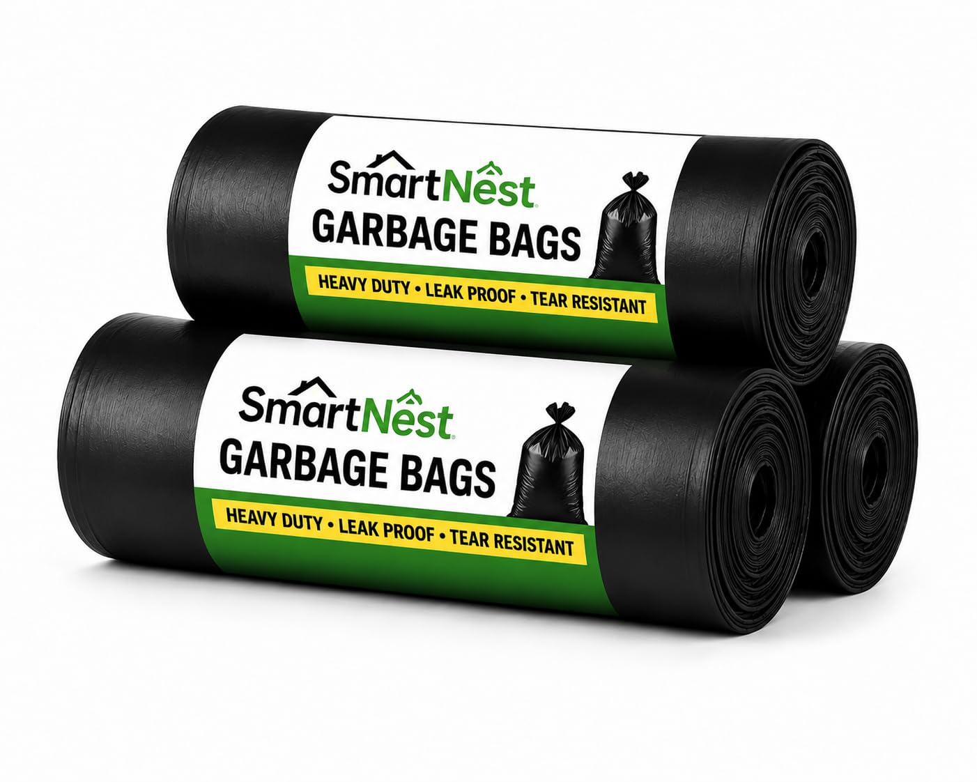 Garbage Bags Medium Size 19 x 21 Inches | Leak Proof Thick Trash Bags | Strong & Tear Resistant | Black Disposable Bags for Wet & Dry Waste (Black, 3 Roll)-picture-25