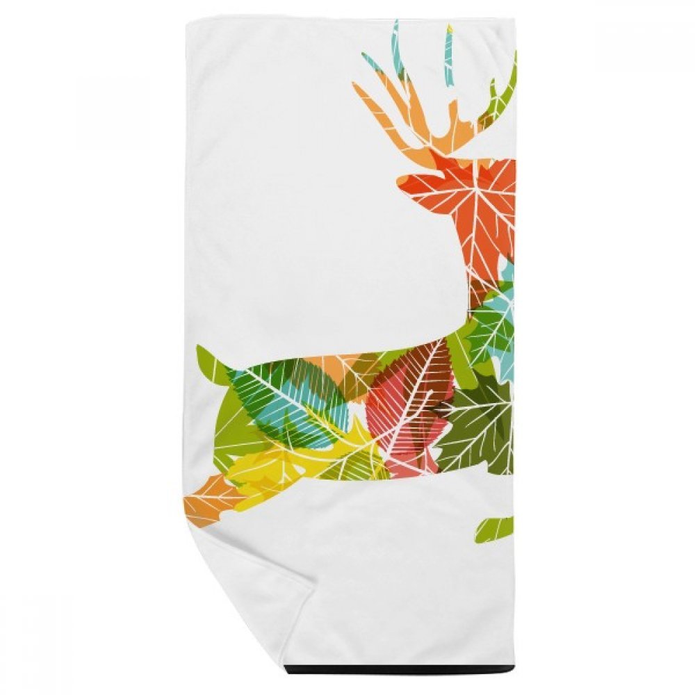 Serviette de bain motif de Noël et élan doux gant de toilette multicolor 35x70cm