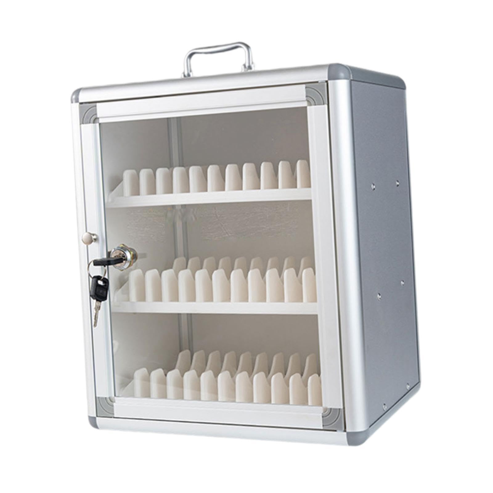 Armadietto Porta Cellulari Trasparente con Serratura Box Portatile da Muro Organizzatore per Telefoni Cellulari in Alluminio Adatto per Studenti Scuol, 36 Solts