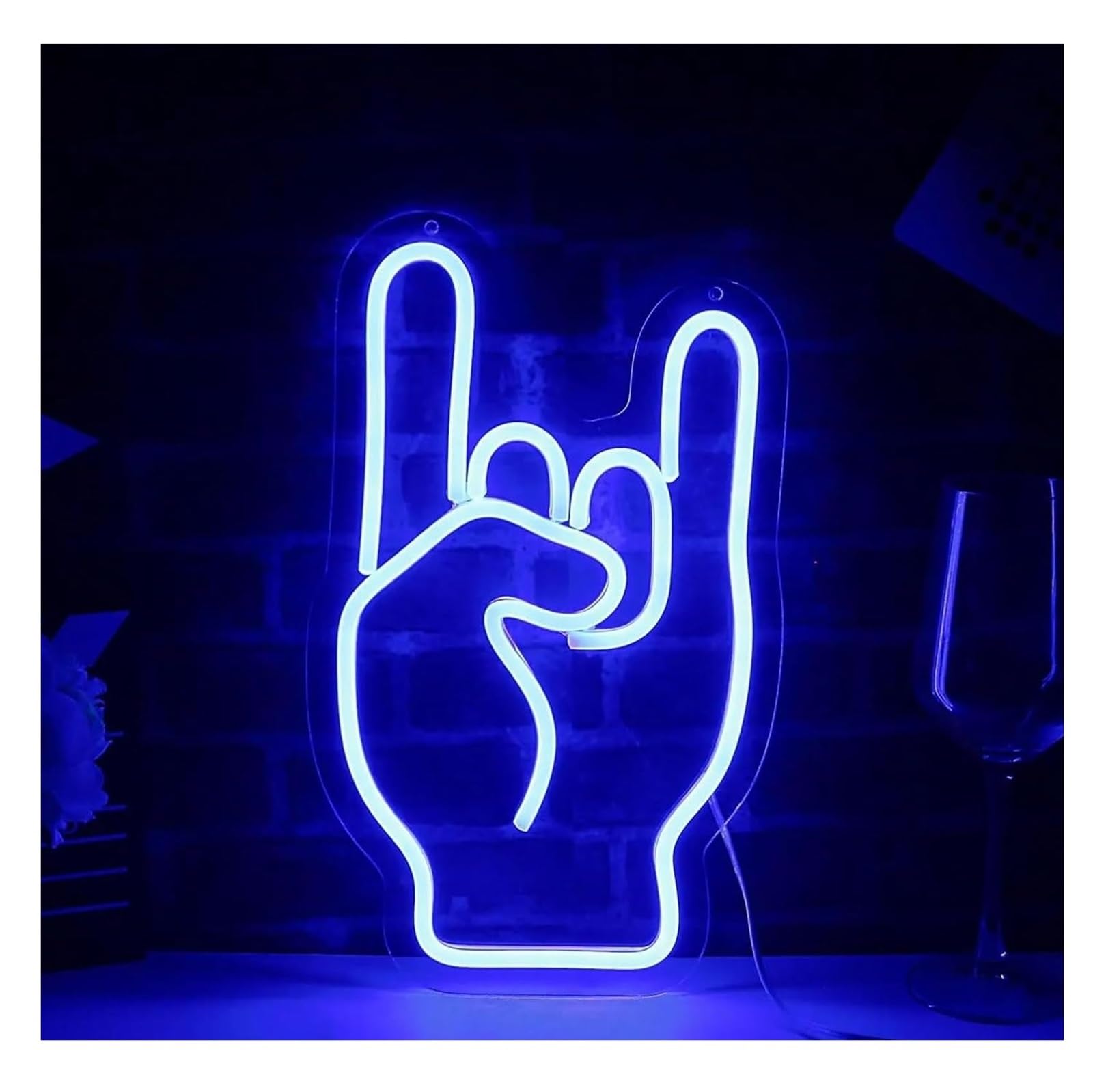 Aextroi neon Lights Sign for neon Sign Rock On Hand Rockin, Dimmable Light, for Bar, Music