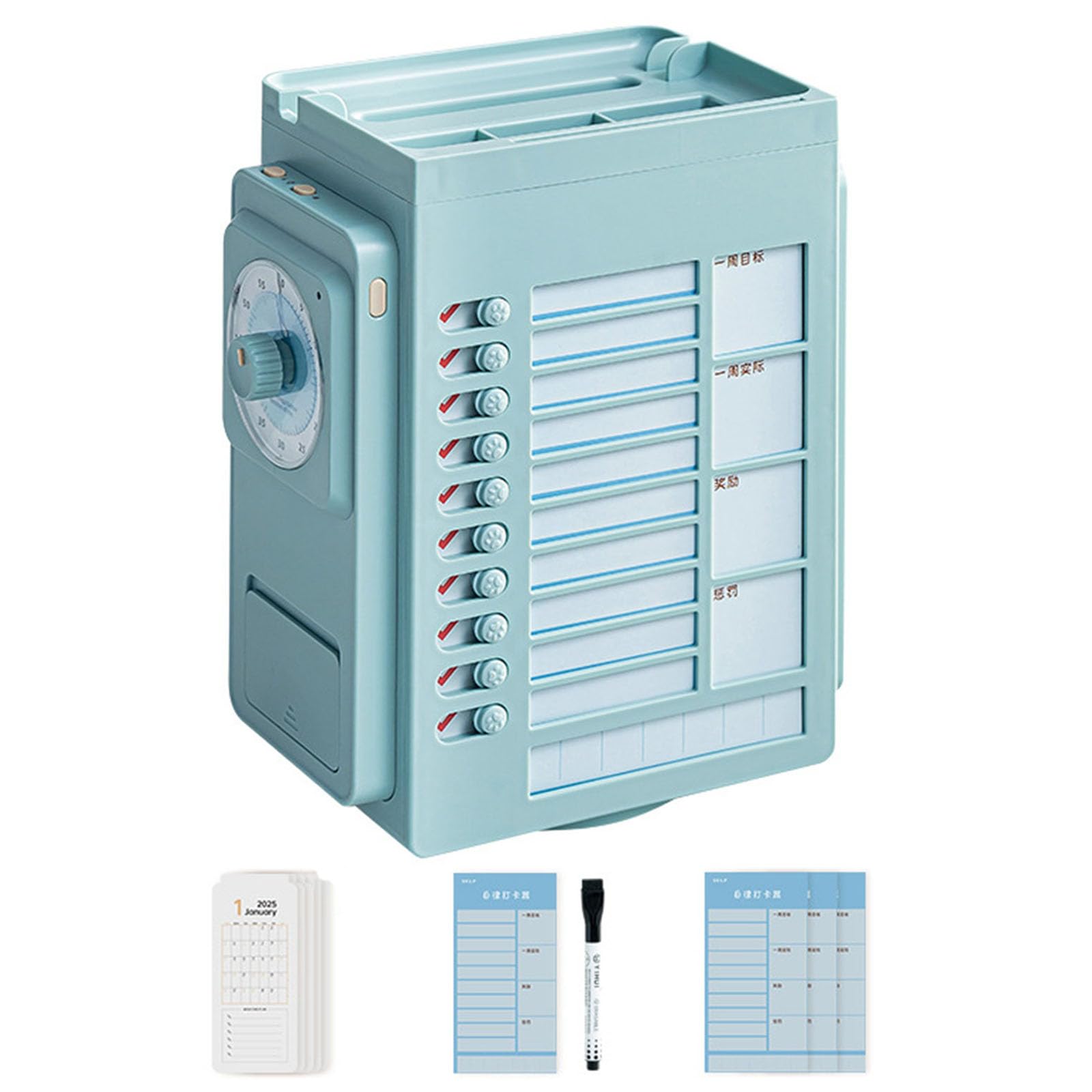 Portapenne rotante portapenne organizer da scrivania con timer visivo timer mensile organizer per penne per studenti organizzatori da scrivania matita con timer visivo per studenti