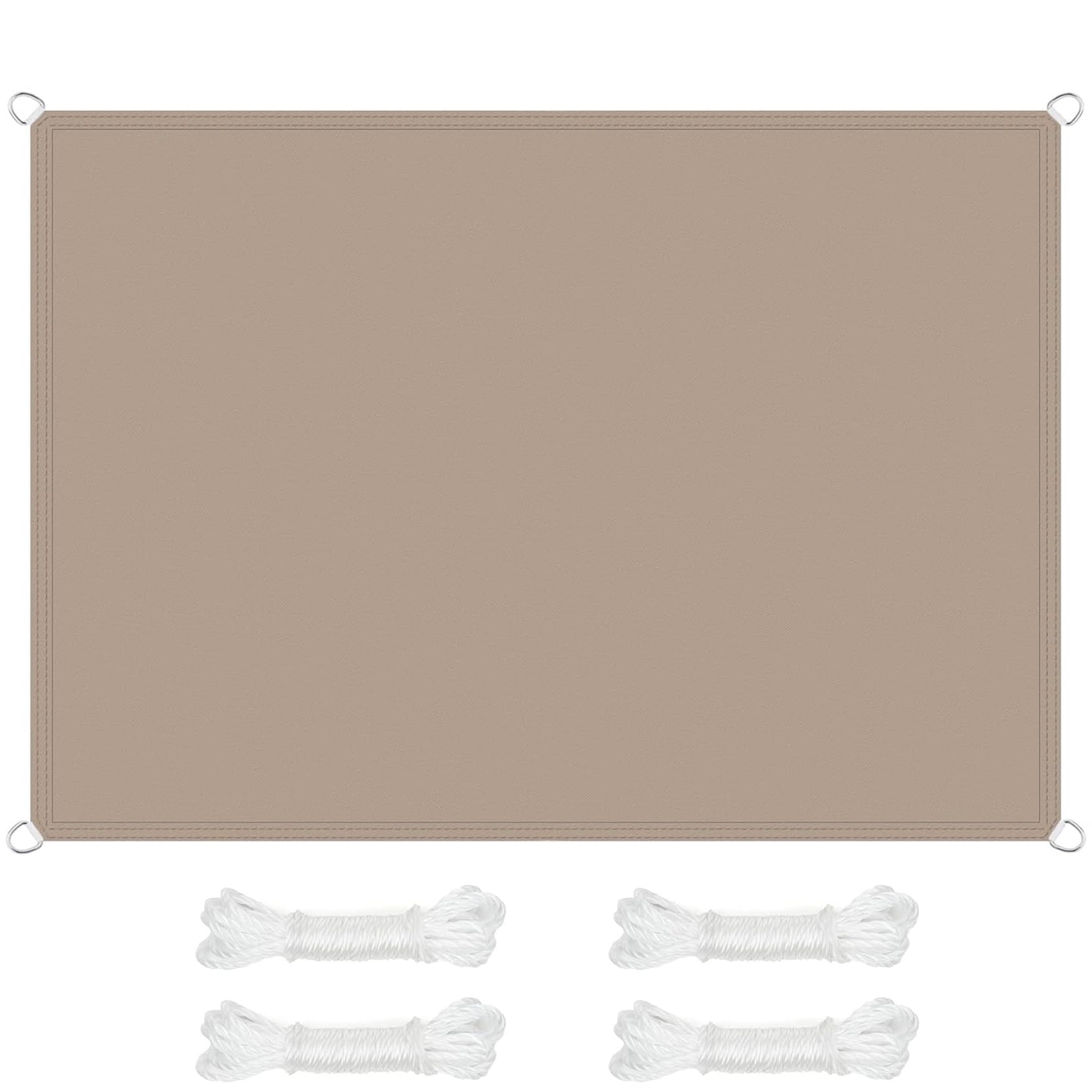 Toile d'ombrage 1x2.5m taupe en tissu PES imperméable et coupe-vent pour balcon